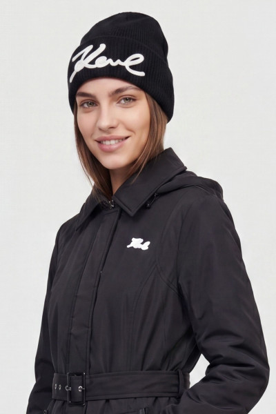 SAPKA KARL LAGERFELD K/SIGNATURE CROCHET BEANIE - Kép 3