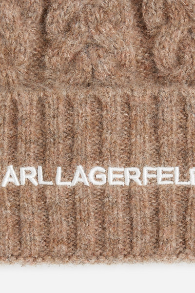SAPKA KARL LAGERFELD K/ESSENTIAL CABLE KNIT BEANIE - Kép 4