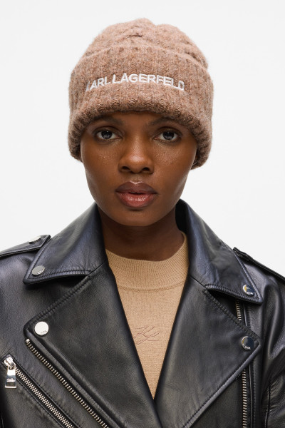 SAPKA KARL LAGERFELD K/ESSENTIAL CABLE KNIT BEANIE - Kép 2