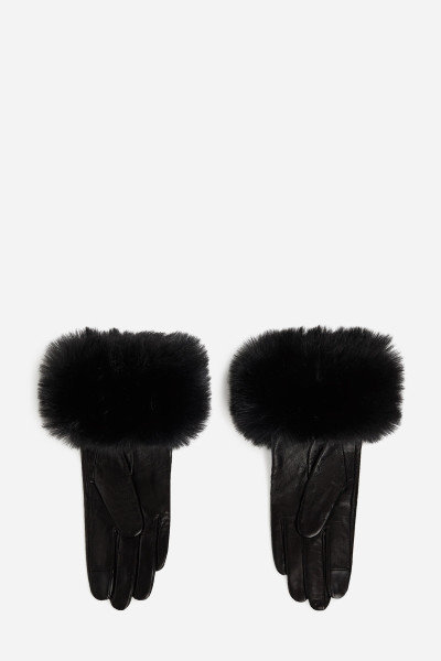 RUKAVICE KARL LAGERFELD K/SIGNATURE FAUX FUR FF GLOVE - Fotografie č. 2