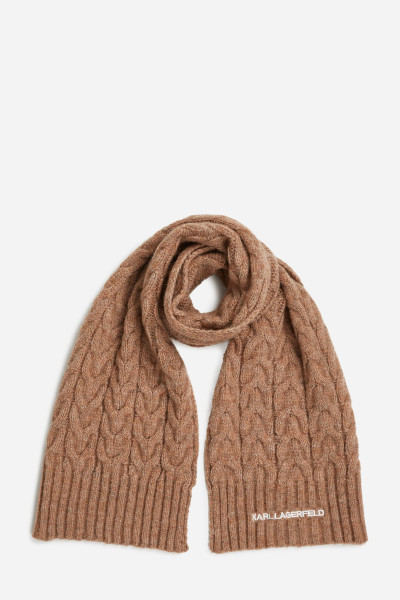 SÁL KARL LAGERFELD K/ESSENTIAL CABLE KNIT SCARF - Kép 1