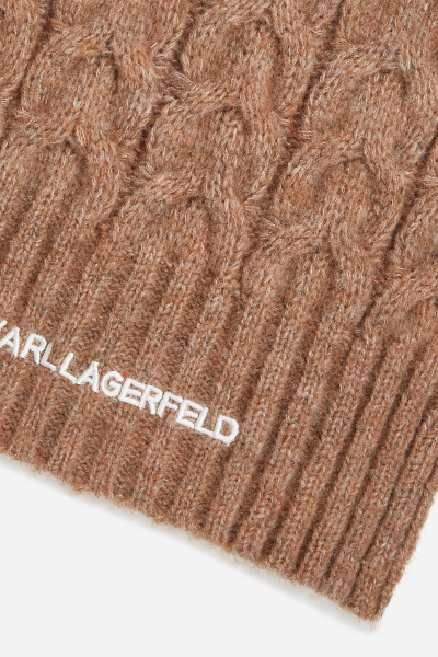 SÁL KARL LAGERFELD K/ESSENTIAL CABLE KNIT SCARF - Kép 4