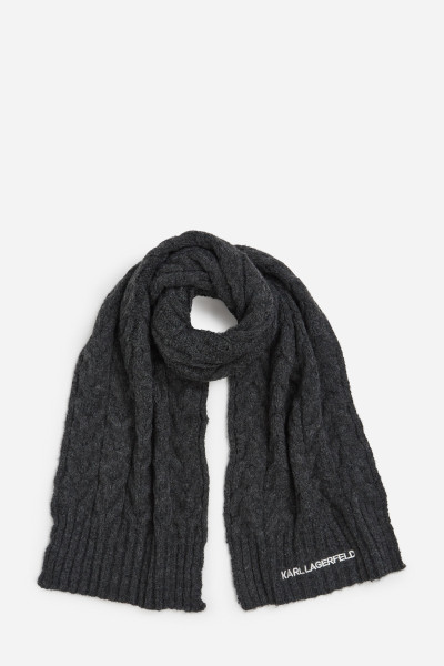 SÁL KARL LAGERFELD K/ESSENTIAL CABLE KNIT SCARF - Kép 1