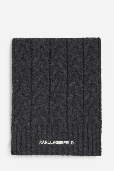 SÁL KARL LAGERFELD K/ESSENTIAL CABLE KNIT SCARF - Kép 2