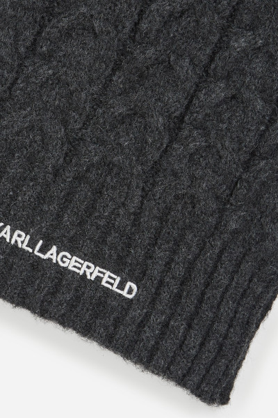SÁL KARL LAGERFELD K/ESSENTIAL CABLE KNIT SCARF - Kép 5