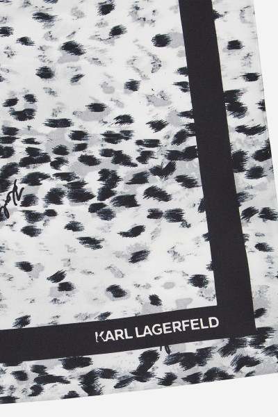 SÁL KARL LAGERFELD K/SIGNATURE LEOPARD SILK SCARF - Kép 4