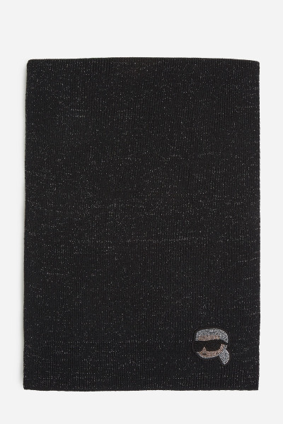 SÁL KARL LAGERFELD IKON RHINESTONE LUREX SCARF - Kép 2