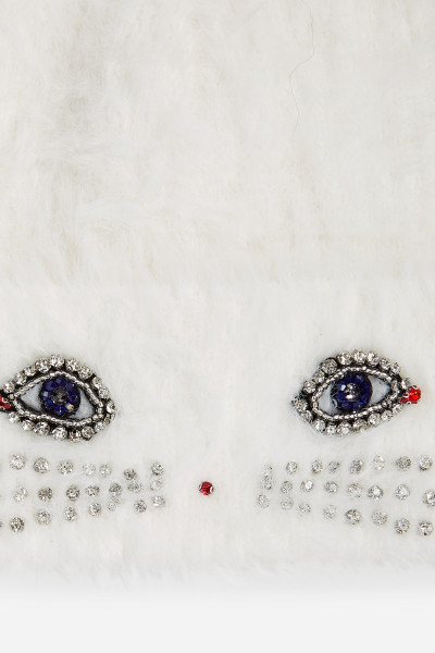 ČAPICA KARL LAGERFELD IKON CHOUP FLUFFY KNIT BEANIE - Fotografia č. 3