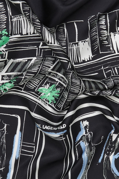 SÁL KARL LAGERFELD K/SKETCH SILK SCARF - Kép 3