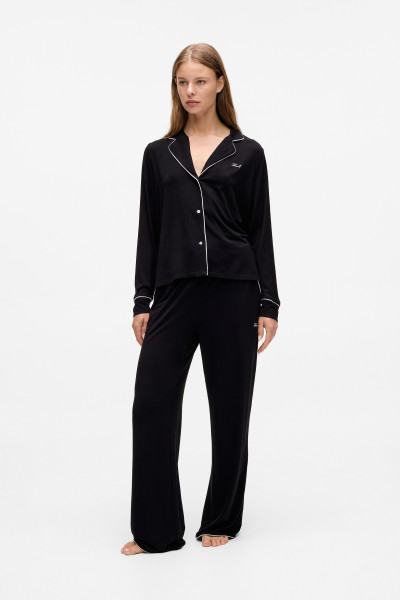 PYŽAMO KARL LAGERFELD SIGNATURE JERSEY LONG PJ SET - Fotografia č. 1