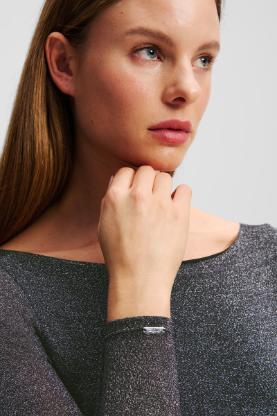 ALSÓNEMŰ KARL LAGERFELD SIGNATURE LUREX LS BODY - Kép 4