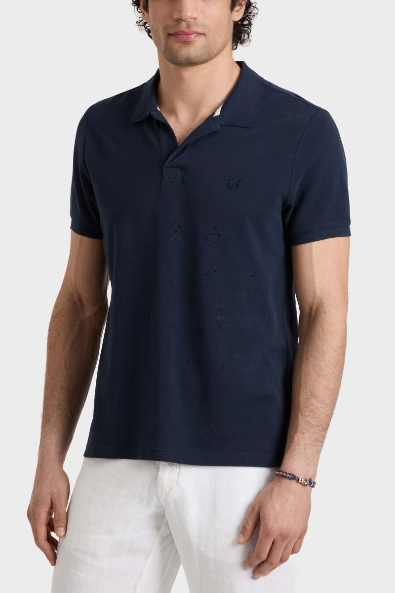 Póló Vilebrequin Pique Organic Cotton Bleu Marine