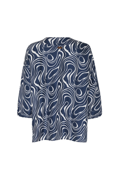 BLÚZ VILEBREQUIN TWILL DE SOIE IMPRIME WAVES - Kép 2