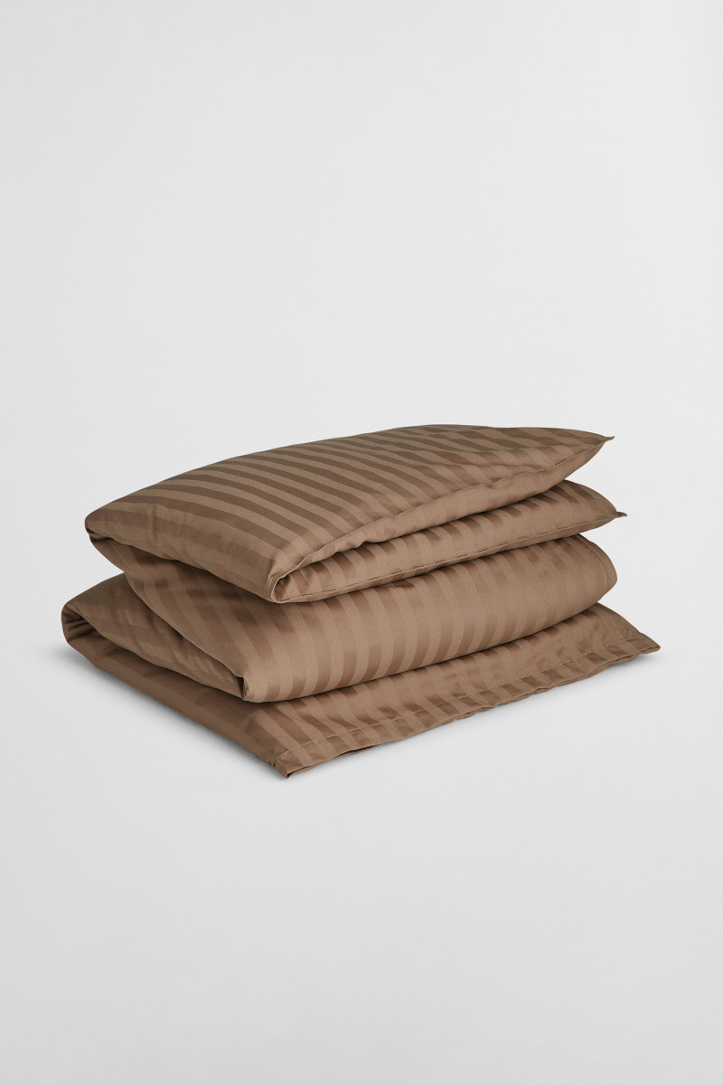 LOŽNÍ POVLEČENÍ GANT SATEEN STRIPES SINGLE DUVET 140x200 TAUPE BEIGE