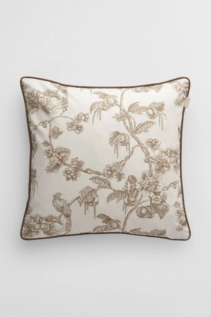 DEKORAČNÍ POVLAK NA POLŠTÁŘ GANT SATEEN TREE PRINT CUSHION 50x50 TAUPE BEIGE