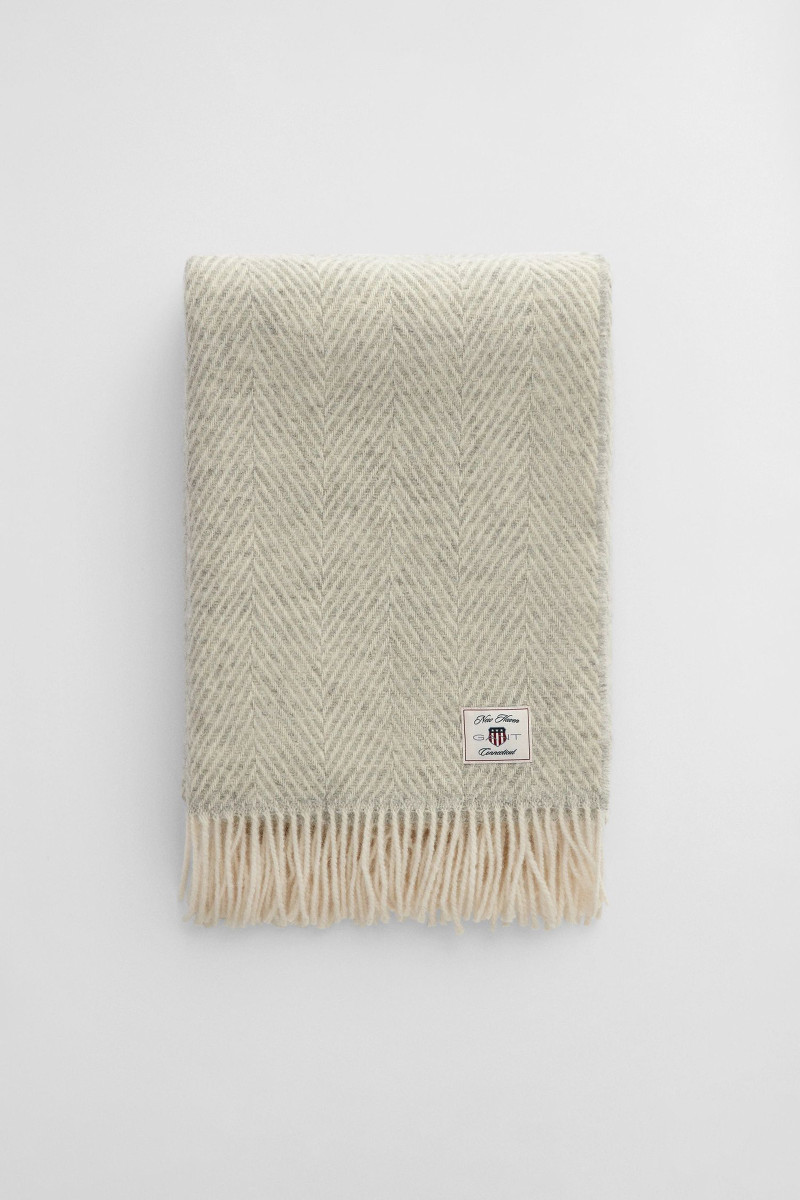 E-shop DEKA GANT HERRINGBONE WOOL THROW 130x200 LIGHT GREY