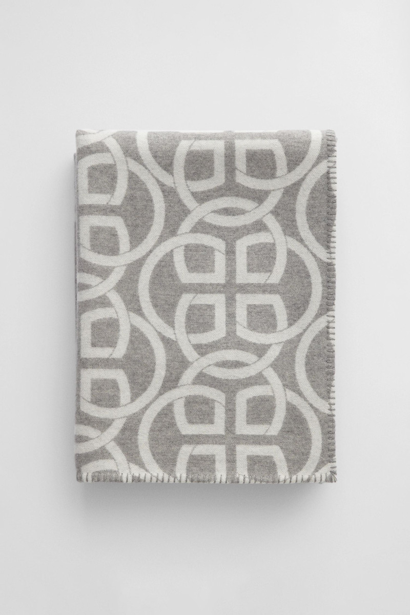 DEKA GANT MONOGRAM WOOL THROW 130x180 LIGHT GREY