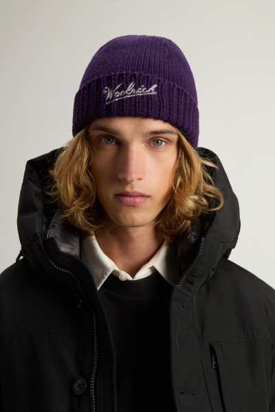 ČAPICA WOOLRICH MERINO WOOL LOGO BEANIE - Fotografia č. 4