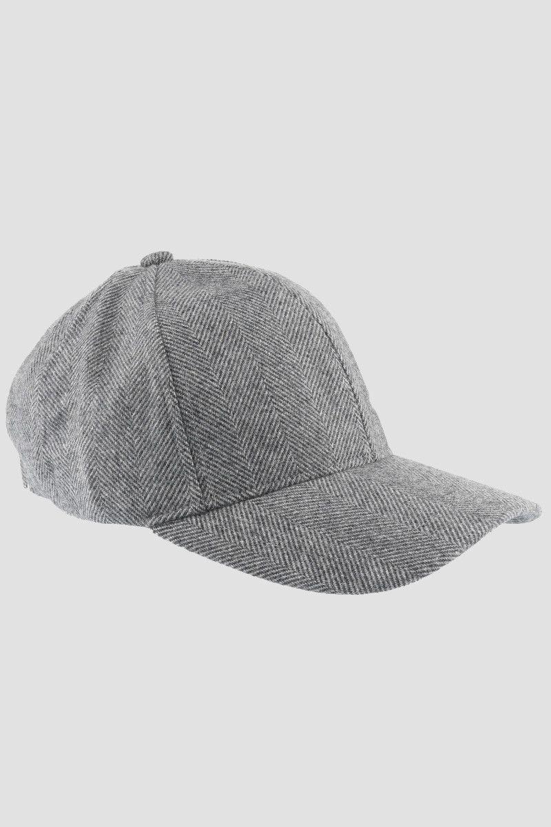 ŠILTOVKA WOOLRICH CHECK BASEBALL CAP HERRINGBONE GREY