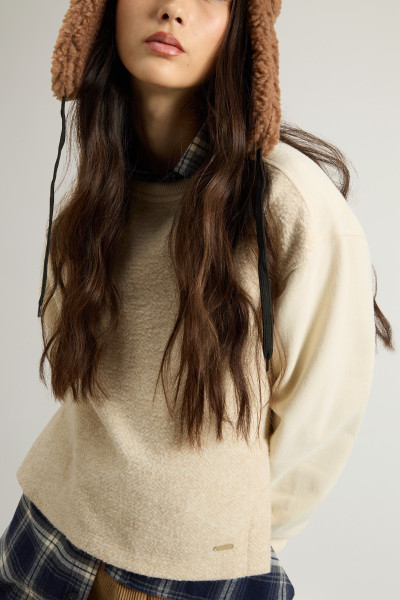 MELEGÍTŐ FELSŐ WOOLRICH MIXED FLEECE CREWNECK - Kép 4