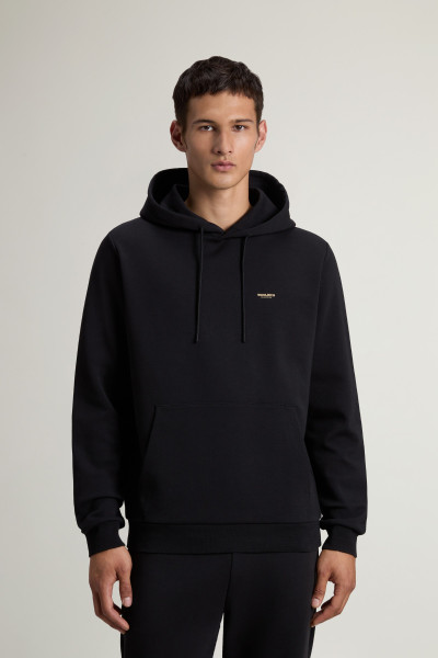 MIKINA WOOLRICH LOGO INTERLOCK HOODIE - Fotografie č. 1