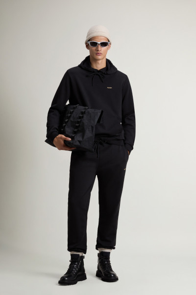 MIKINA WOOLRICH LOGO INTERLOCK HOODIE - Fotografie č. 2