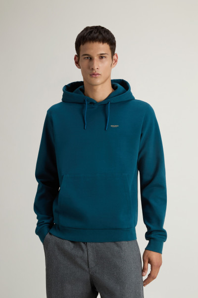 MIKINA WOOLRICH LOGO INTERLOCK HOODIE - Fotografie č. 1