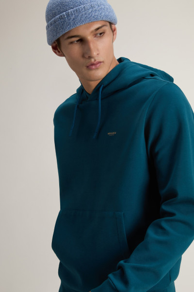 MIKINA WOOLRICH LOGO INTERLOCK HOODIE - Fotografie č. 4