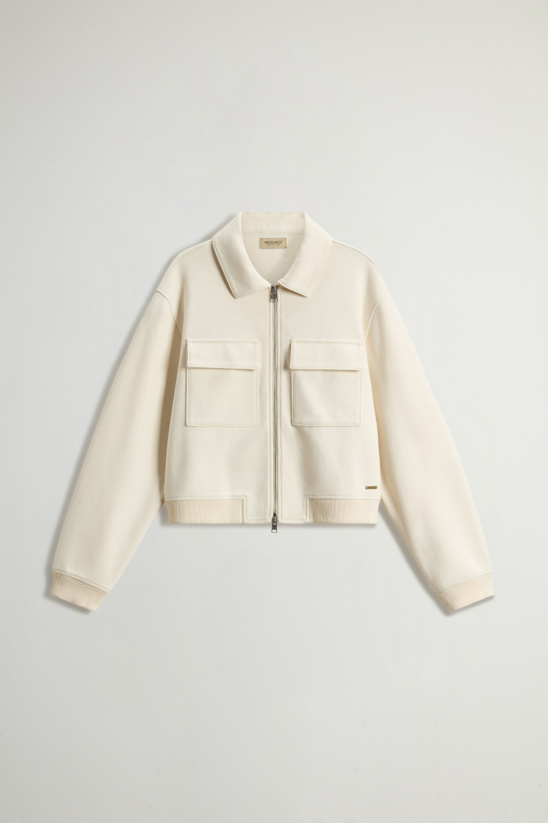 Mikina Woolrich Super Soft Interlock Sweatshirt Milky Cream