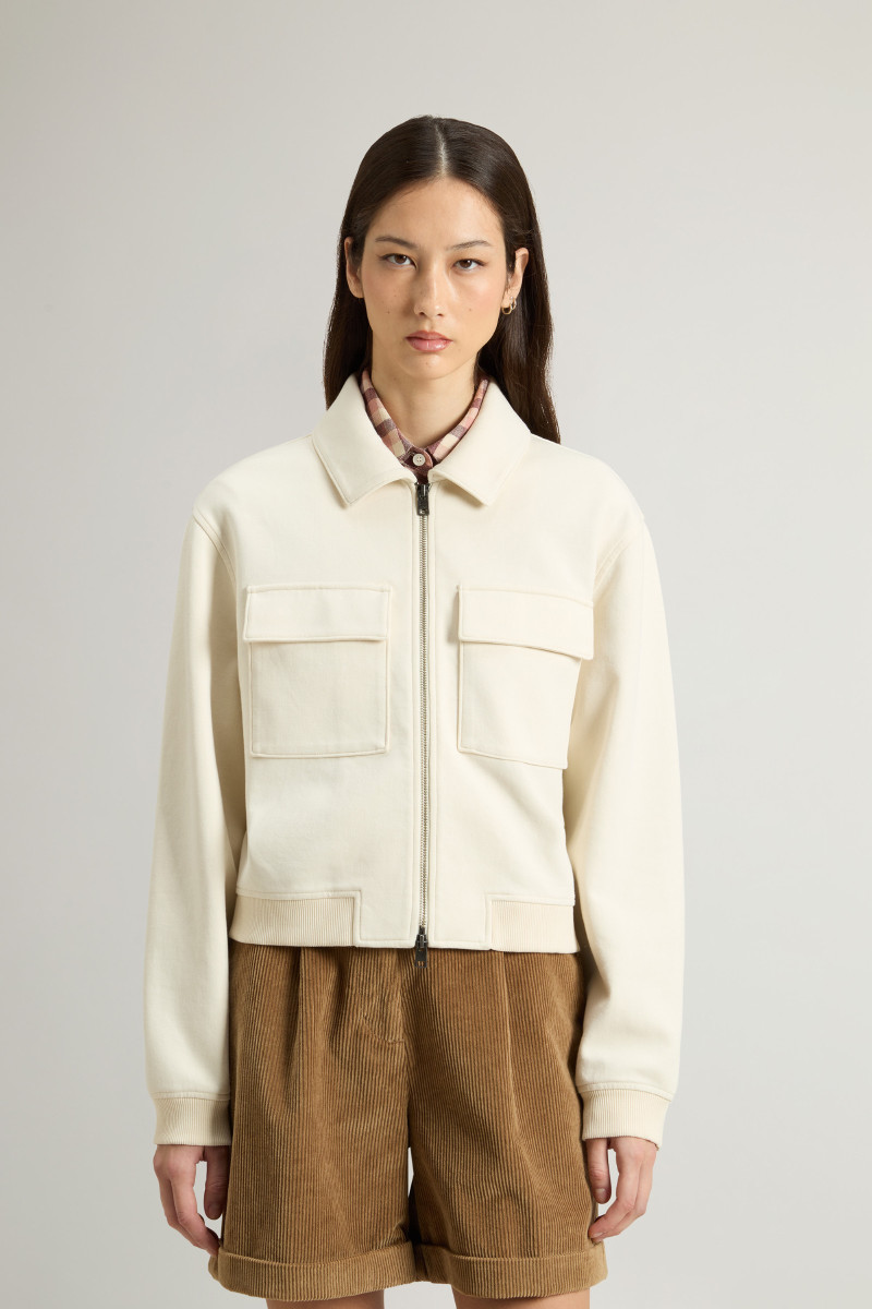 Mikina Woolrich Super Soft Interlock Sweatshirt Milky Cream