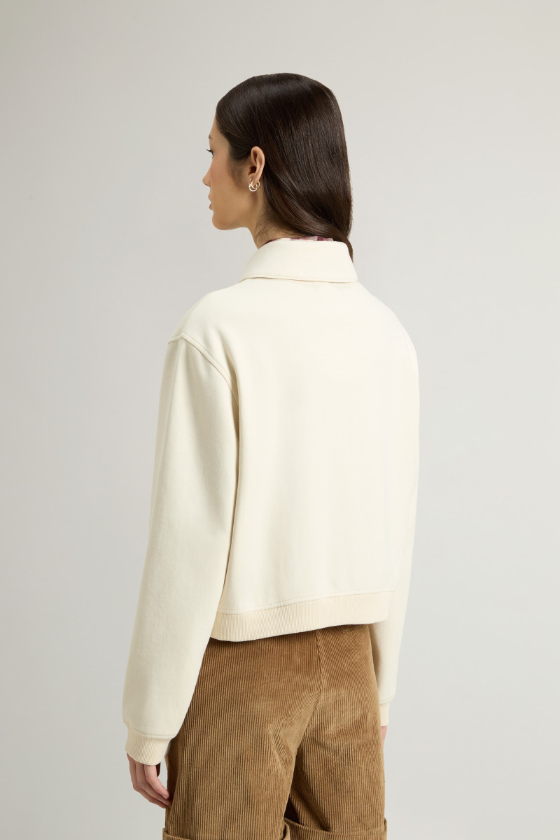 Mikina Woolrich Super Soft Interlock Sweatshirt Milky Cream