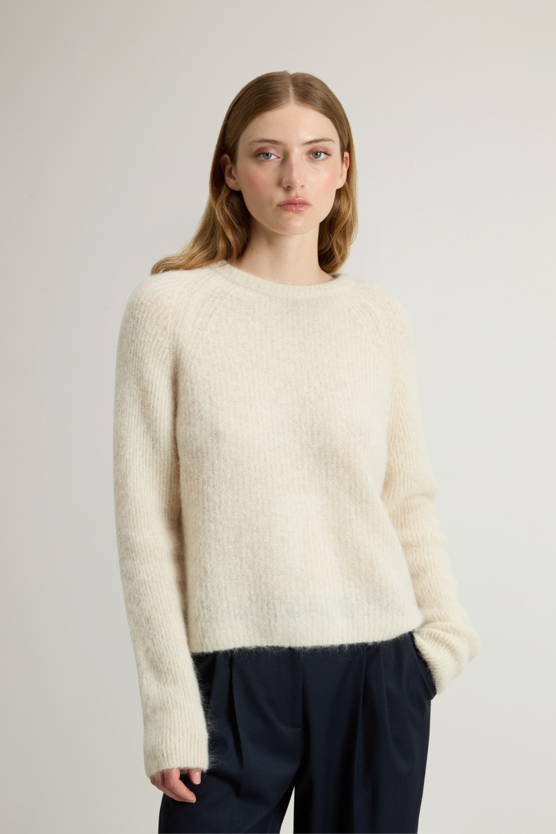 Pulóver Woolrich Soft Alpaca Crewneck Milky Cream