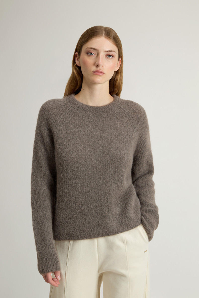 Pulóver Woolrich Soft Alpaca Crewneck Off Taupe