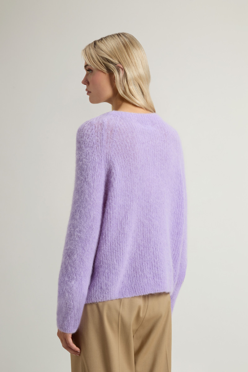 Sveter Woolrich Soft Alpaca Crewneck Soft Violet