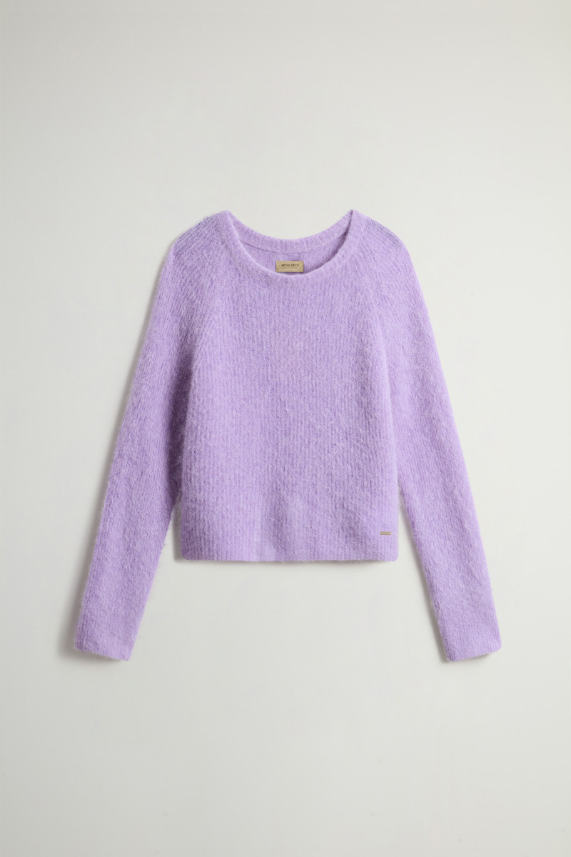 Sveter Woolrich Soft Alpaca Crewneck Soft Violet