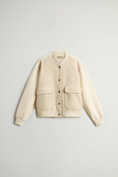 MELEGÍTŐ FELSŐ WOOLRICH MIXED FLEECE BOMBER - Kép 5