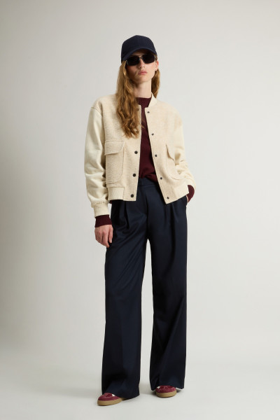 MELEGÍTŐ FELSŐ WOOLRICH MIXED FLEECE BOMBER - Kép 2