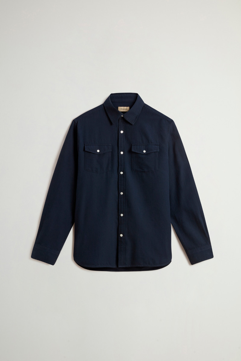 Ing Woolrich Flannel Duncan Shirt Melton Blue