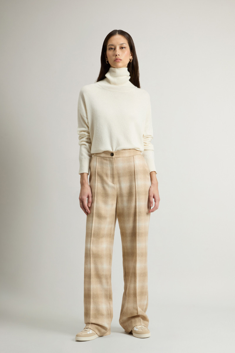 Levně Kalhoty woolrich soft wool pant hombre beige