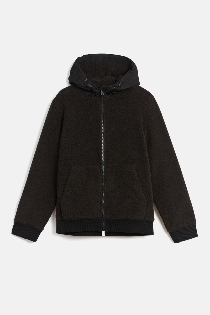 Mikina Woolrich Pile Full-Zip Hoodie Black