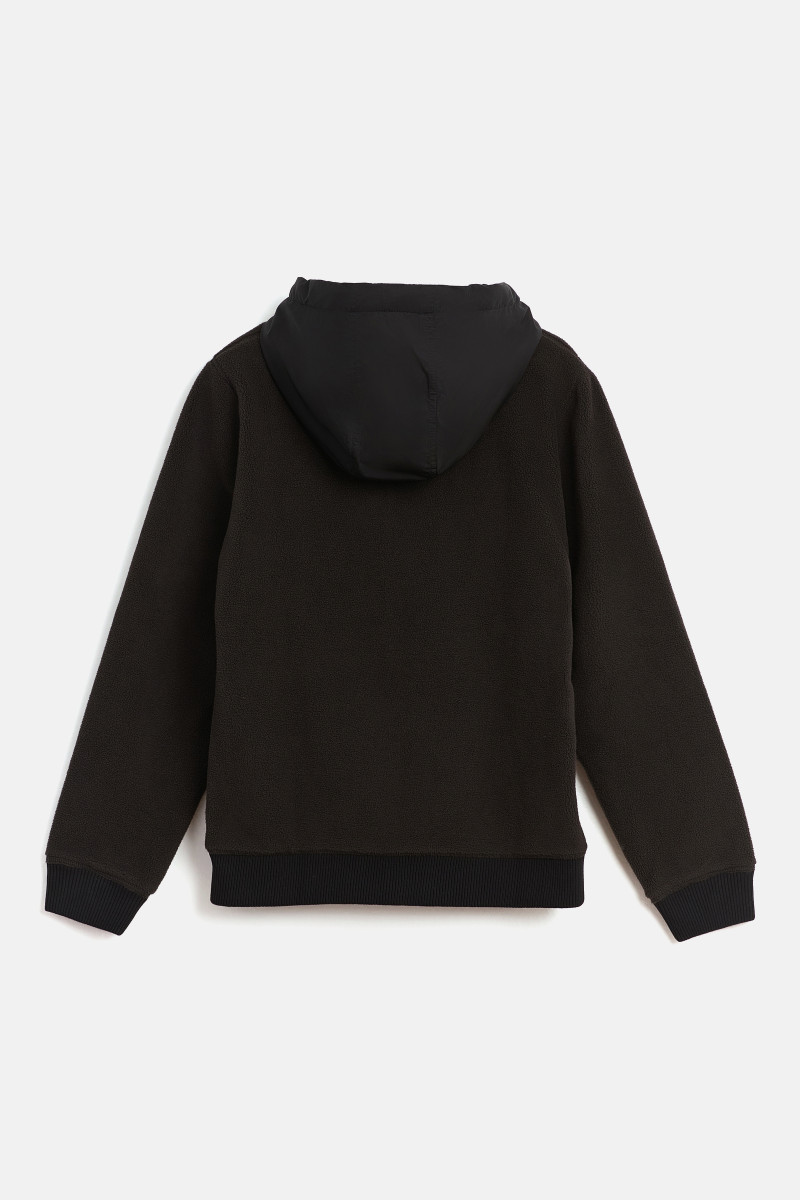 Mikina Woolrich Pile Full-Zip Hoodie Black