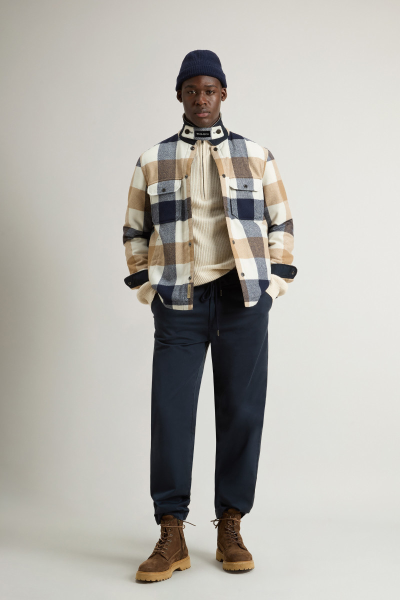 Bunda Woolrich Wool Check Alaskan Shirt Jacket Cream Buffalo