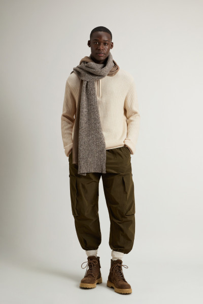 SVETR WOOLRICH WOOL CASH RIBBED HALF-ZIP - Fotografie č. 2