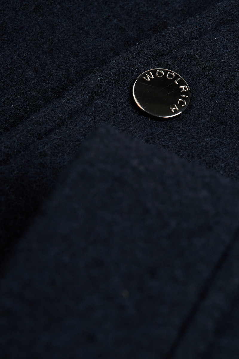 Bunda Woolrich Knitted Wool Shirt Jacket Melton Blue