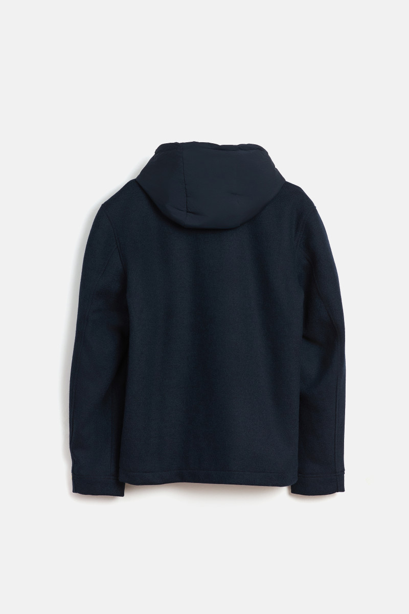 Bunda Woolrich Knitted Wool Shirt Jacket Melton Blue