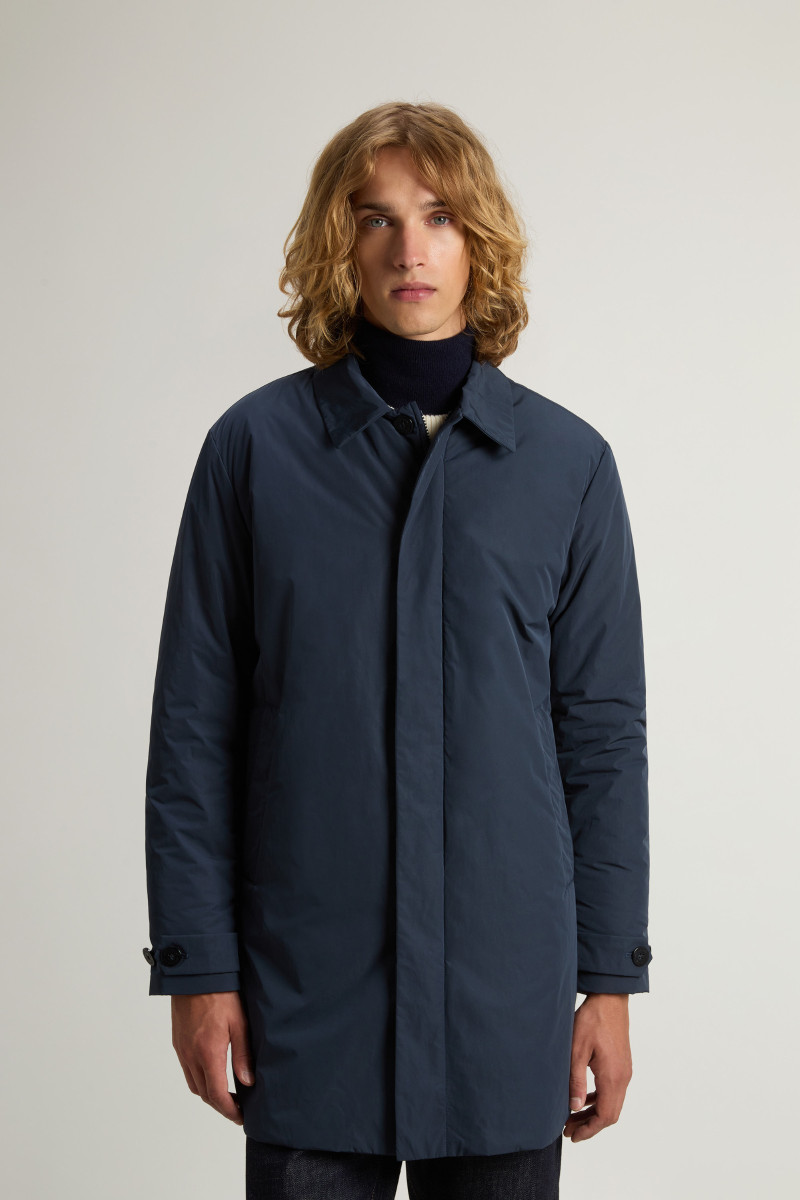 Kabát Woolrich Peached Urban Touch Coat Melton Blue
