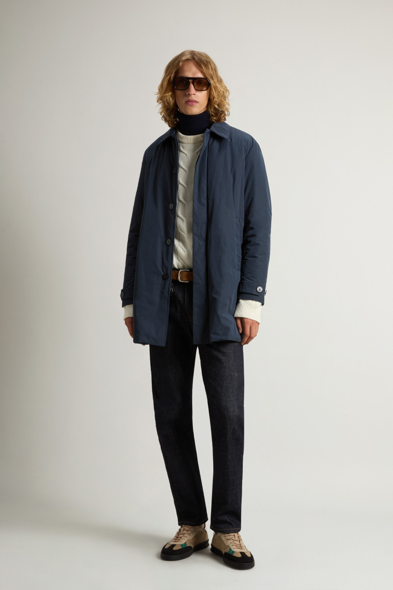 Kabát Woolrich Peached Urban Touch Coat Melton Blue