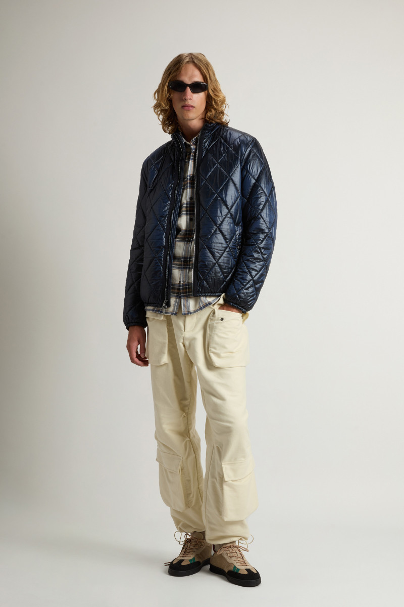 Bunda Woolrich Black Yarn Nylon Jacket Melton Blue