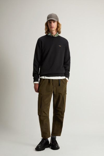 MIKINA WOOLRICH LOGO INTERLOCK CREWNECK - Fotografia č. 2