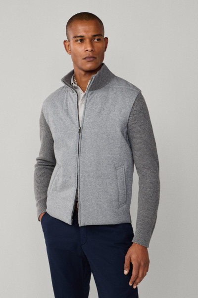 PULÓVER Hackett London JERSEY KNIT FZ HYBRID - Kép 1